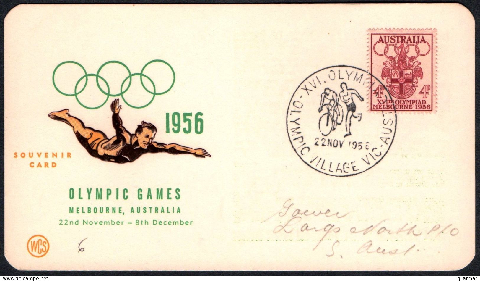 AUSTRALIA OLYMPIC VILLAGE 1956 - XVI OLYMPIC GAMES MELBOURNE '56 - CYCLING / ATHLETICS - G - Summer 1956: Melbourne