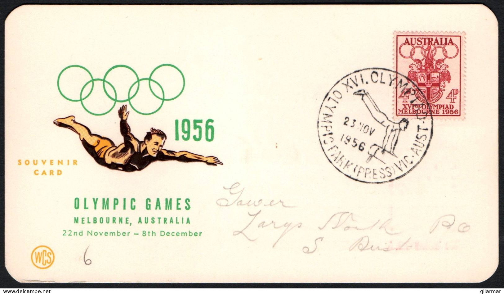 AUSTRALIA OLYMPIC PARK (PRESS) 1956 - XVI OLYMPIC GAMES MELBOURNE '56 - GYMNASTICS - HORSE VAULT - G - Estate 1956: Melbourne