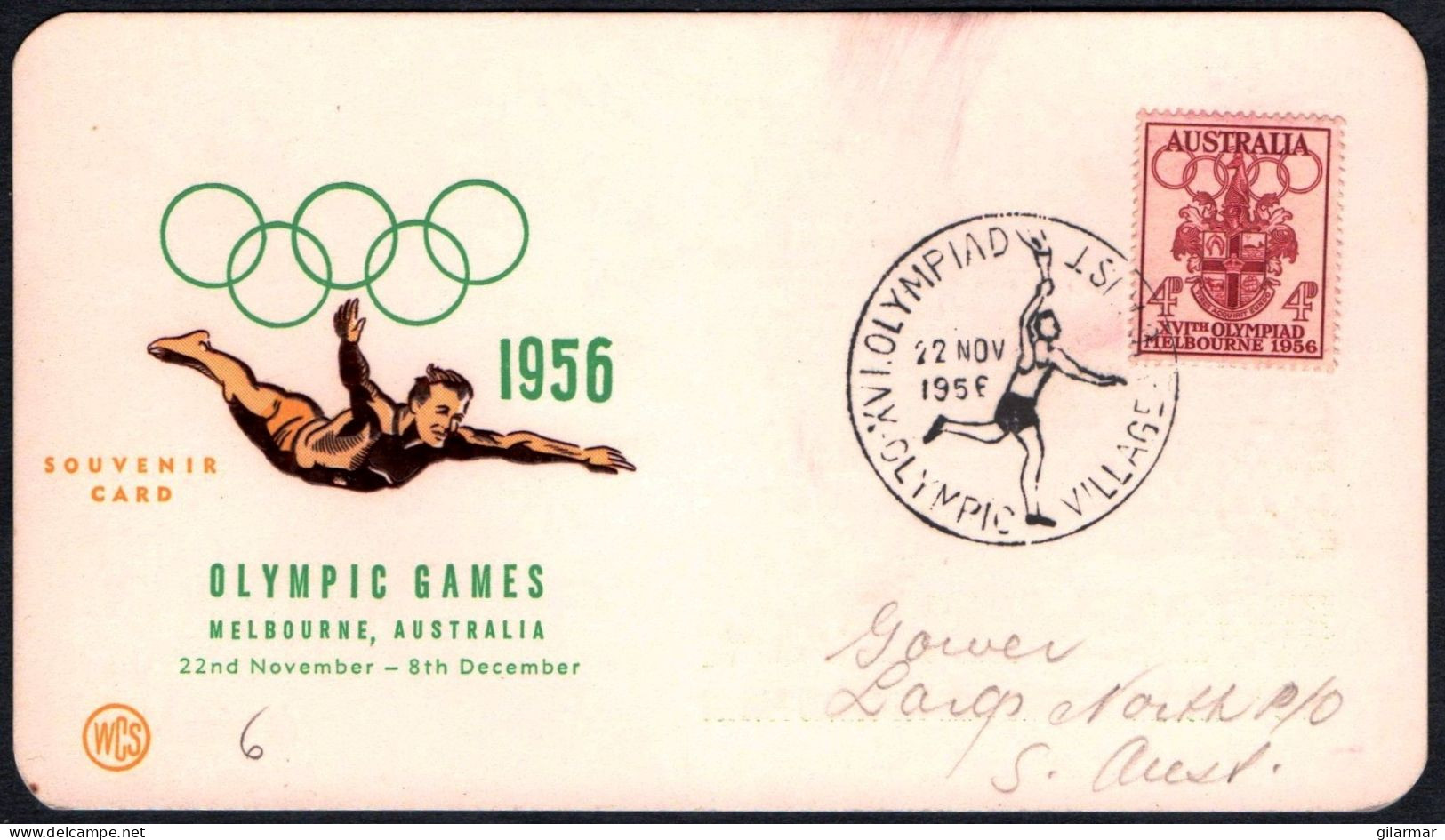 AUSTRALIA OLYMPIC VILLAGE 1956 - XVI OLYMPIC GAMES MELBOURNE '56 - TORCHBEARER - G - Estate 1956: Melbourne