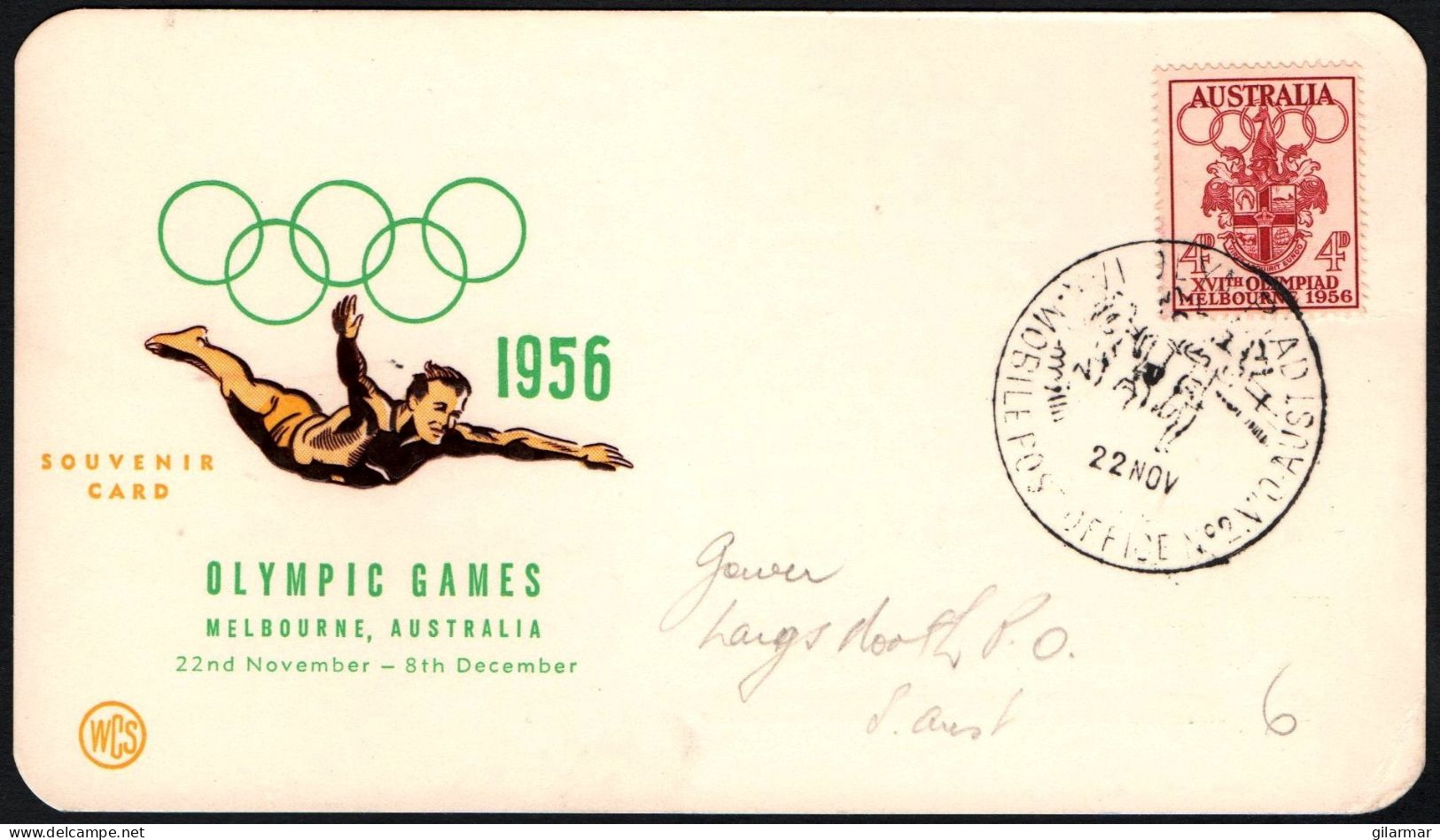 AUSTRALIA MOBILE POST OFFICE N° 2 1956 - XVI OLYMPIC GAMES MELBOURNE '56 - ATHLETICS - MARATHON - G - Sommer 1956: Melbourne