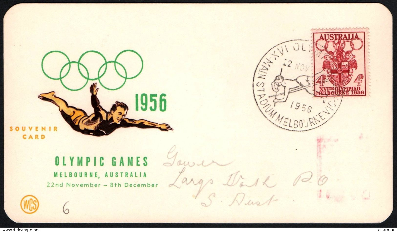 AUSTRALIA MELBOURNE MAIN STADIUM 1956 - XVI OLYMPIC GAMES MELBOURNE '56 - POLE VAULT - G - Sommer 1956: Melbourne