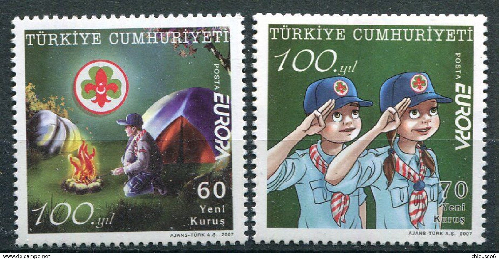 Turquie ** N° 3289/3290 - Cent. Du Scoutisme. Europa Année 2007 - Nuovi