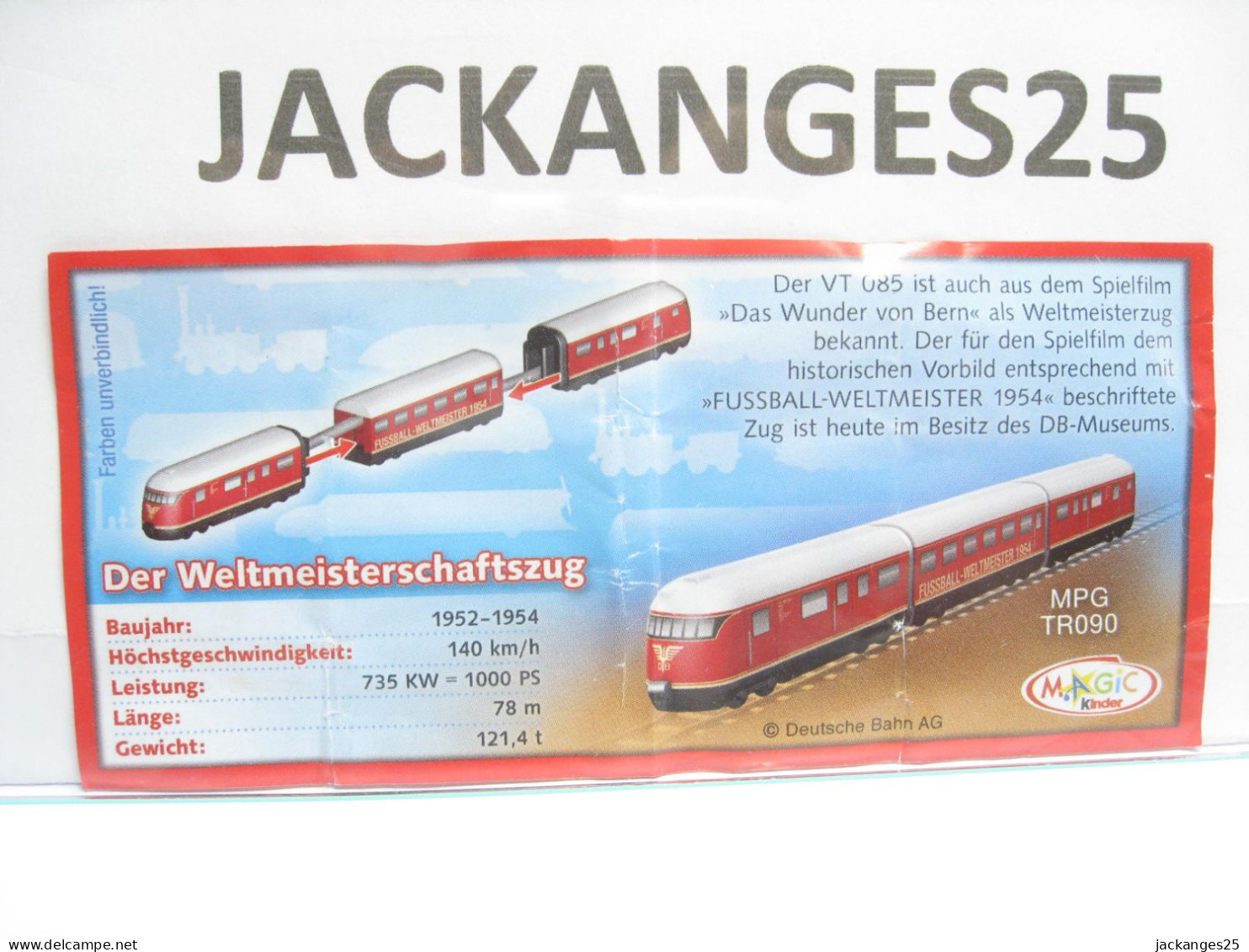 KINDER TR 090 TRAIN ALLEMAND 2012 2013 DB BAHN + BPZ - Montables