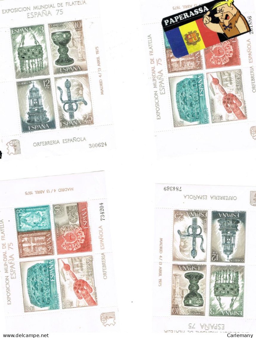 ESPAÑA 1975 2 JEUX (4 BLOCS) EXPO 1975 - Unused Stamps
