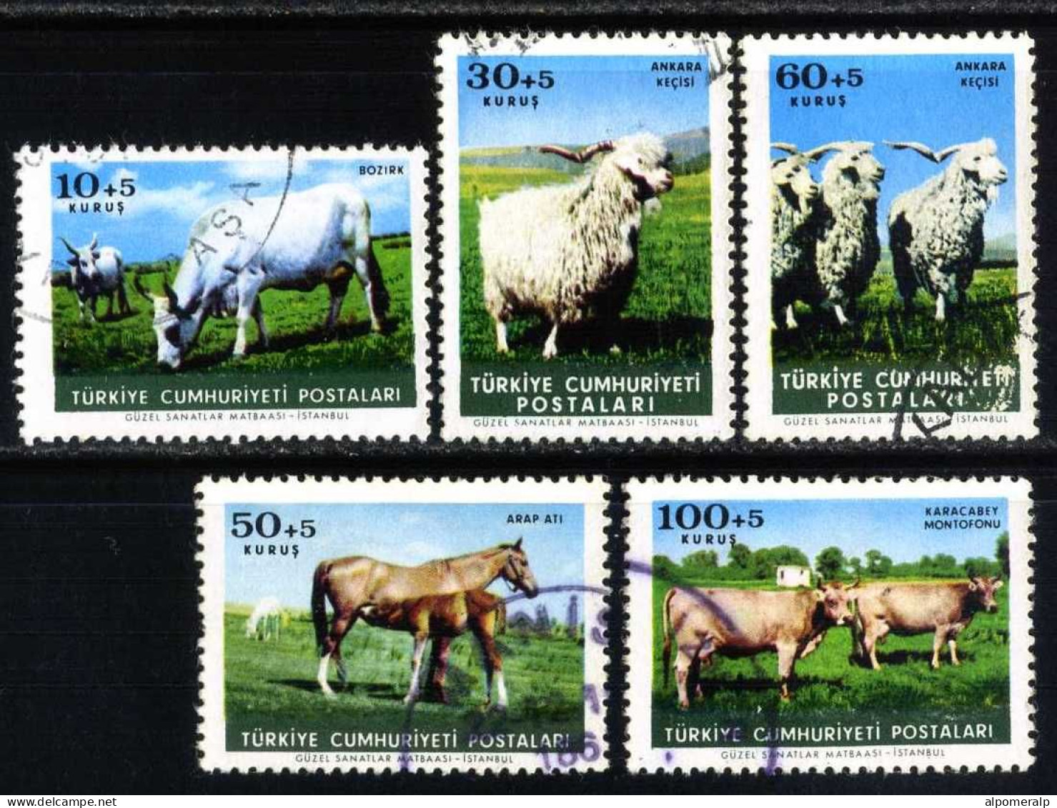 Türkiye 1964 Mi 1919-1923 Animal Protection, Farm Animals - Usati