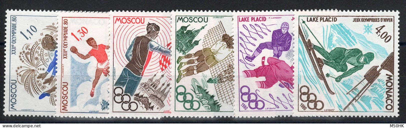 Monaco - YV 1218 à 1223 N** MNH Complète , JO De Moscou Et Lake Placid , Cote 9 Euros - Otros & Sin Clasificación