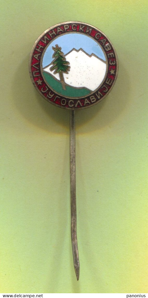 Alpinism Mountaineering - PSJ Yugoslavia Association, Vintage Pin Badge Abzeichen, Enamel - Alpinisme