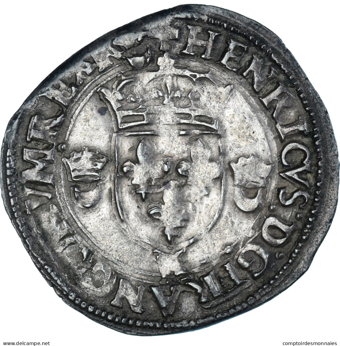 Monnaie, France, Henri II, Douzain Aux Croissants, 1553, Bordeaux, TTB, Billon - 1547-1559 Heinrich II.