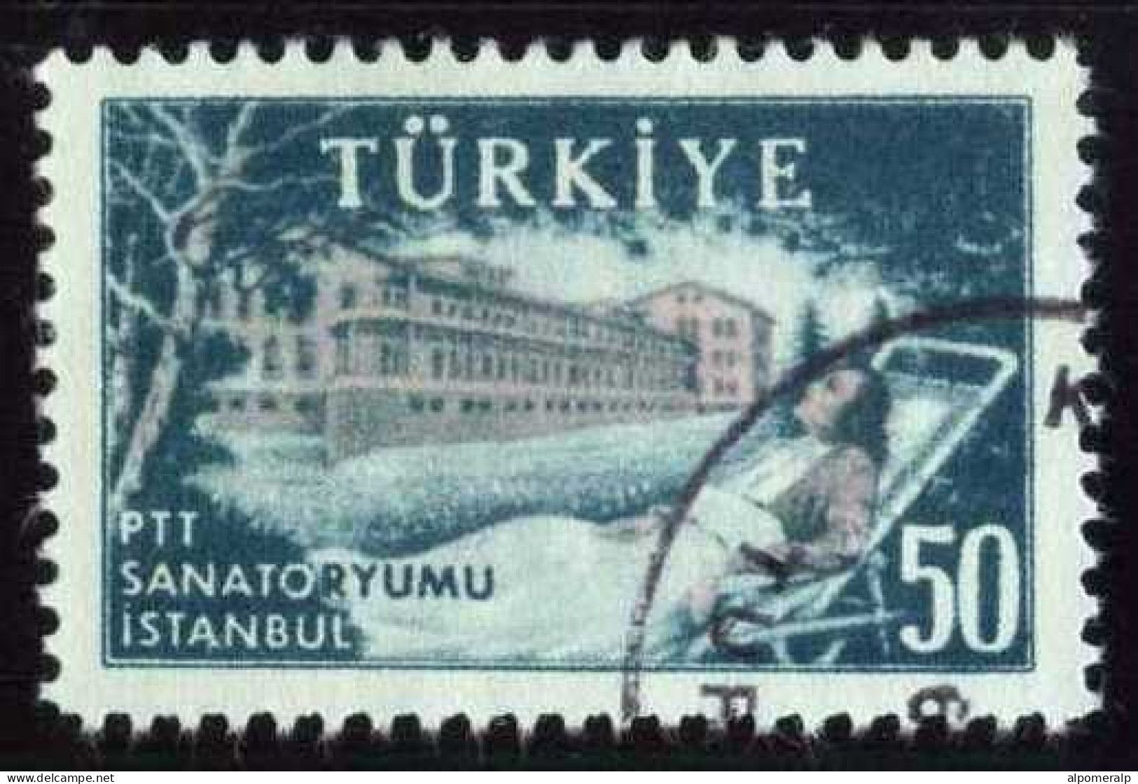 Türkiye 1956 Mi 1481 Anti-Tuberculosis Work Among PTT Employees | Erenkoy Sanitarium - Used Stamps