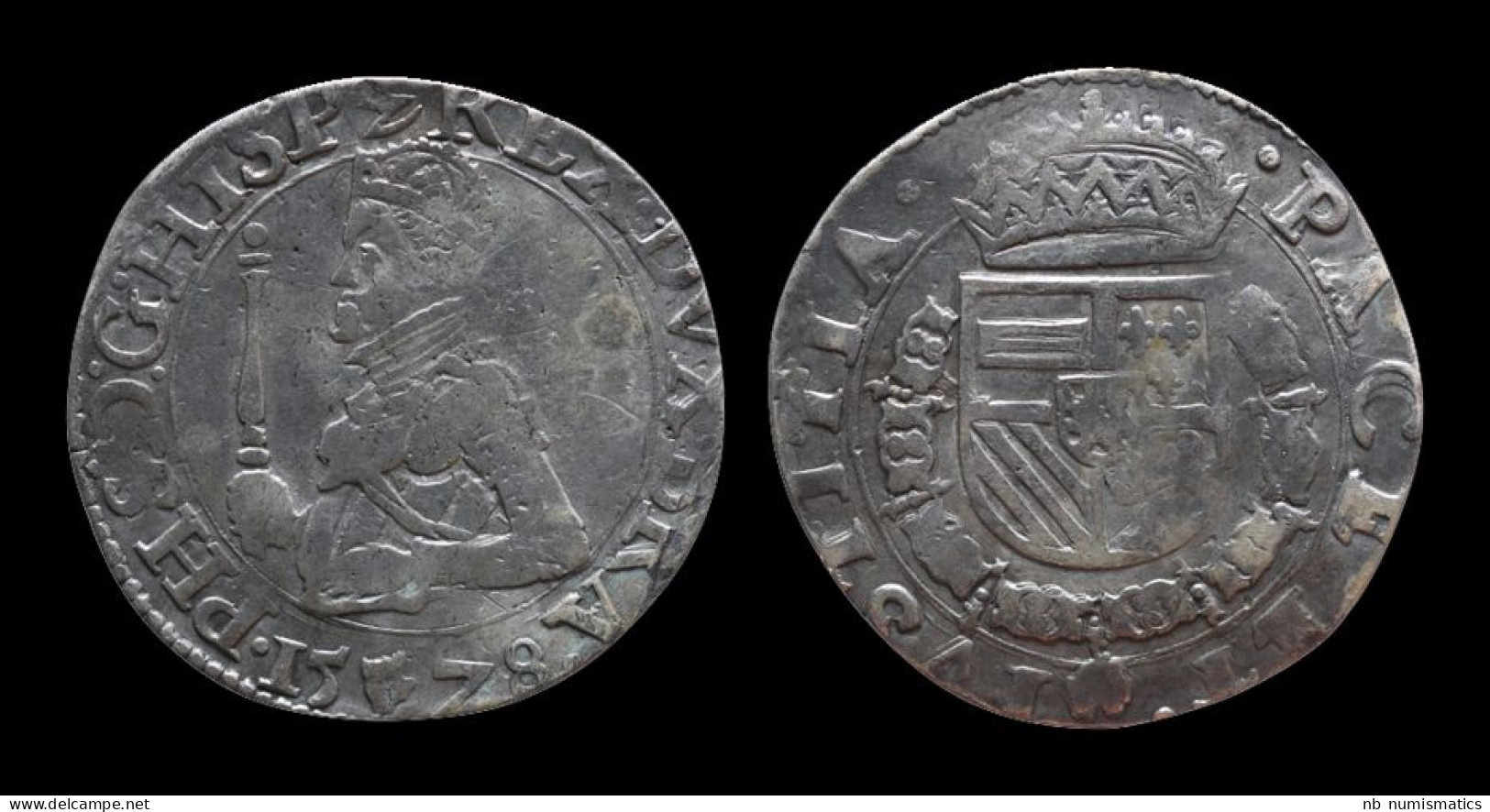 Southern Netherlands Brabant Filips II Statendaalder 1578 - 1556-1713 Pays-Bas Espagols