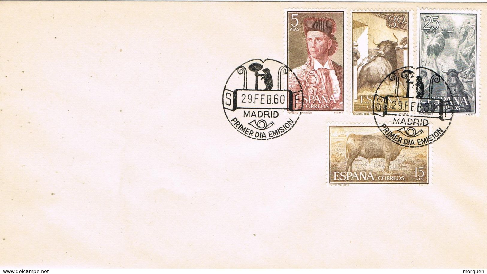 50156. Carta F.D.C. MADRID 1960. Tematica TOROS - FDC