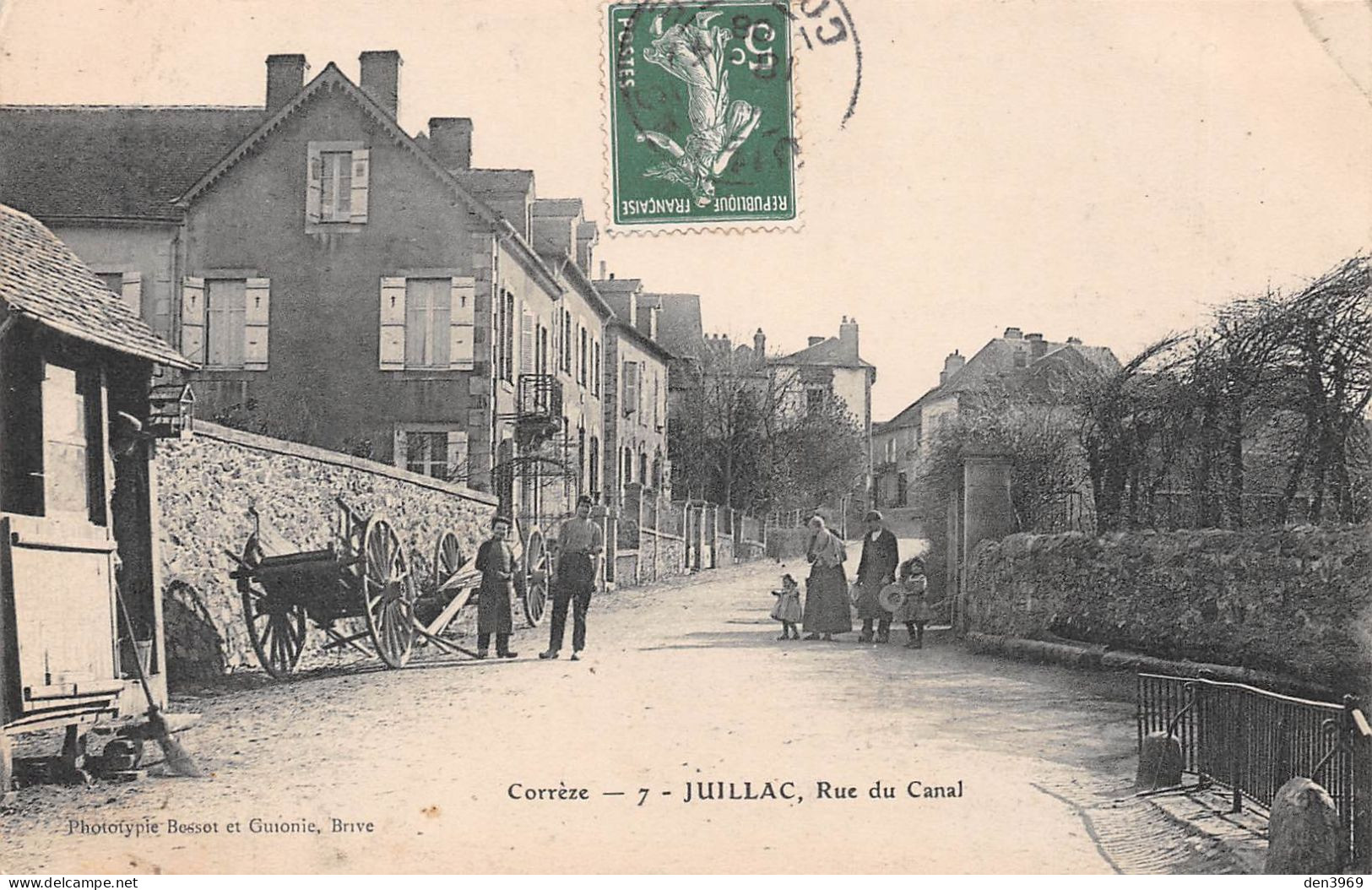 JUILLAC (Corrèze) - Rue Du Canal - Voyagé 1908 (voir Les 2 Scans) Galpy, 39 Rue De Tolbiac, Paris 13e - Juillac