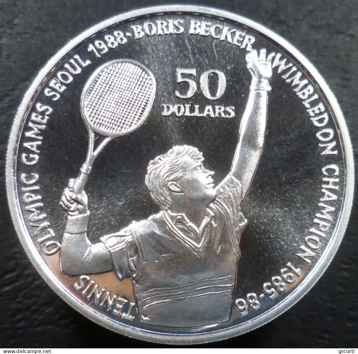 Niue - 50 Dollars 1987 - XXIV Giochi Olimpici Estivi, Seul 1988 - Tennis, Boris Becker - KM# 2 - Niue