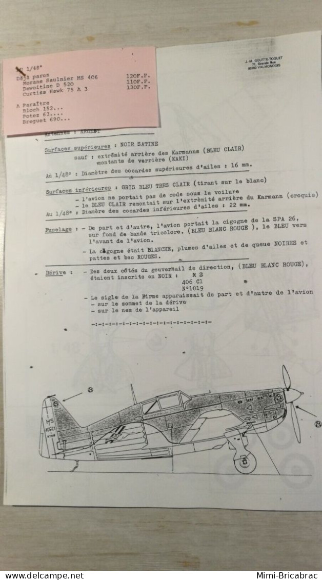 MORANE SAULNIER MS 406 Maquette Artisanale JMGT Short Run 1/48 En Thermoformé à Monter Avec Pièces En Métal Blanc, - Vliegtuigen