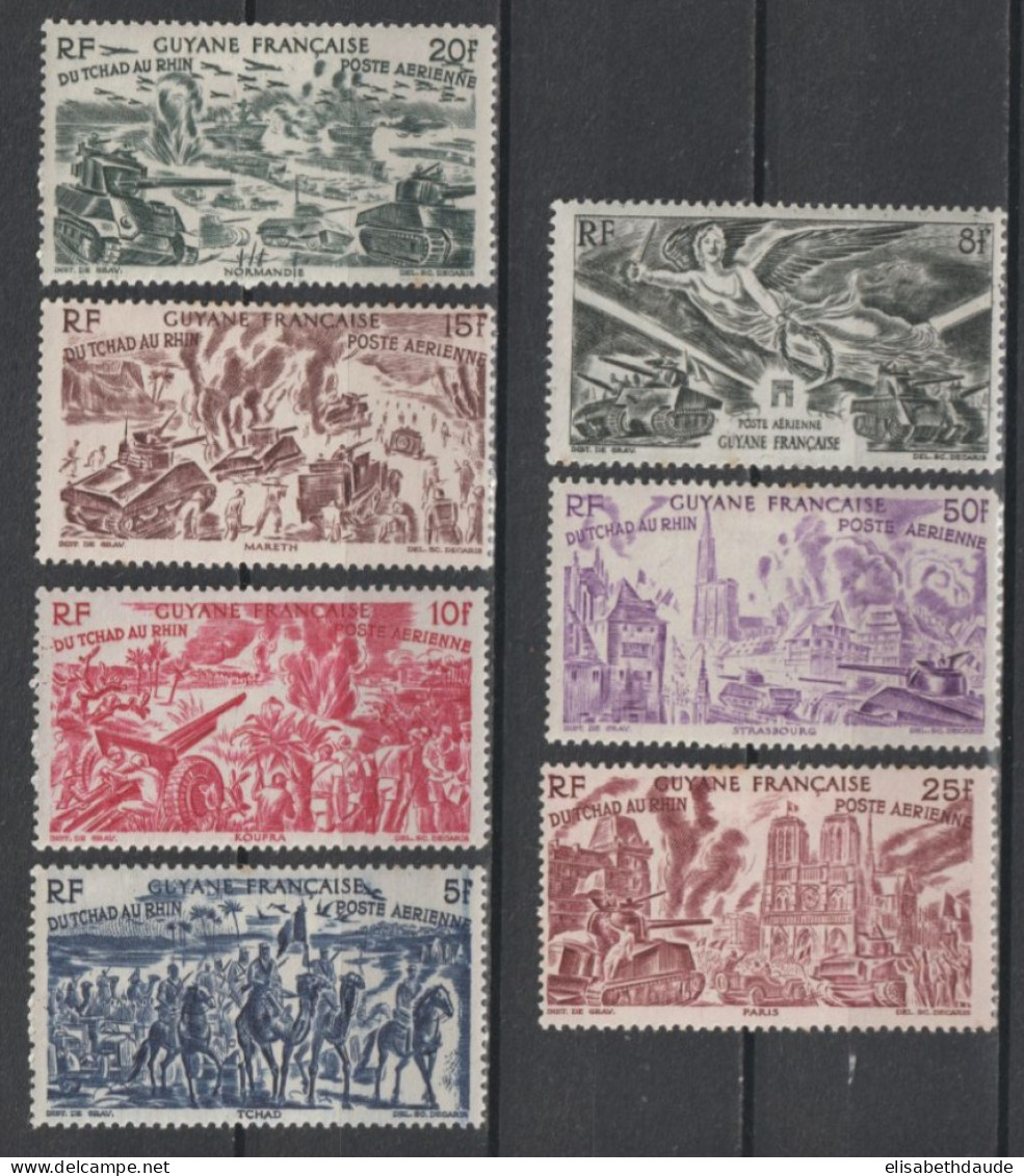 GUYANE - 1946 ANNEE COMPLETE ! - AERIENS YVERT N°28/34 * MH - COTE = 14.5 EUR.- LIVRAISON GRATUITE A PARTIR DE 5 EUR ! - Neufs