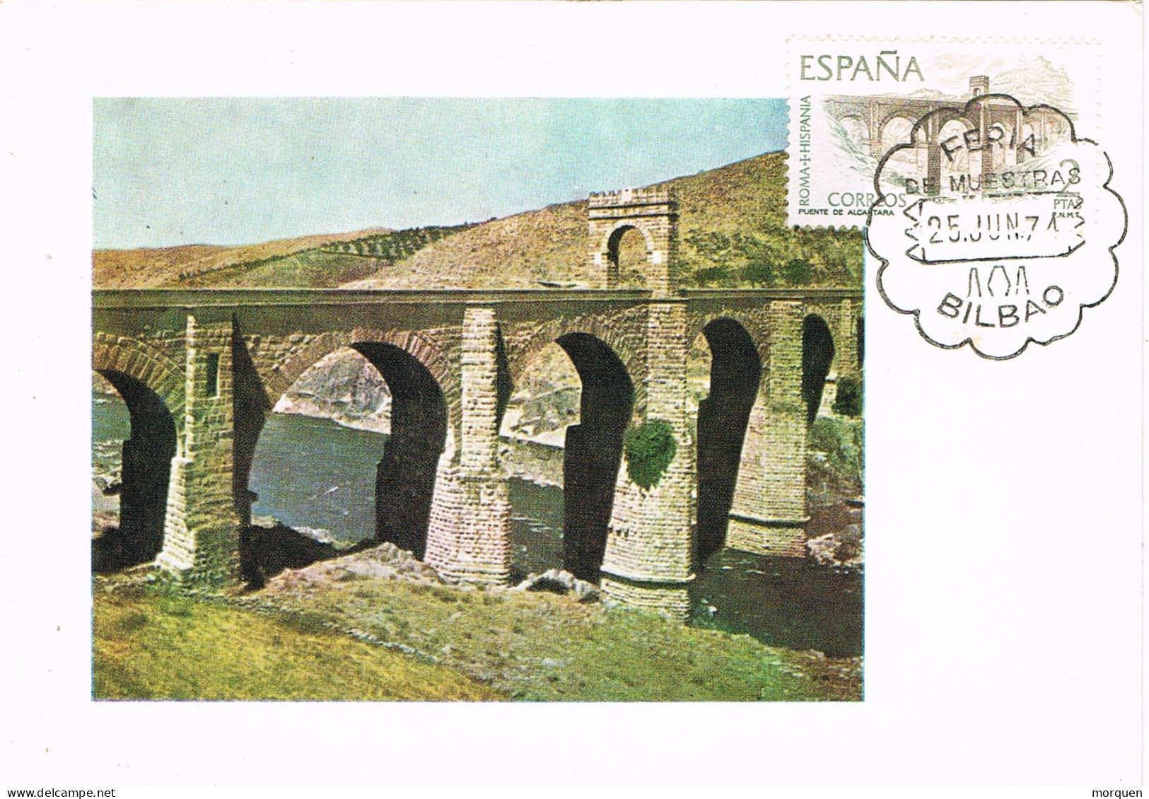 50168. Tarjeta Maxima BILBAO 1974. Feria De Muestras, PUENTE De ALCANTARA - Tarjetas Máxima