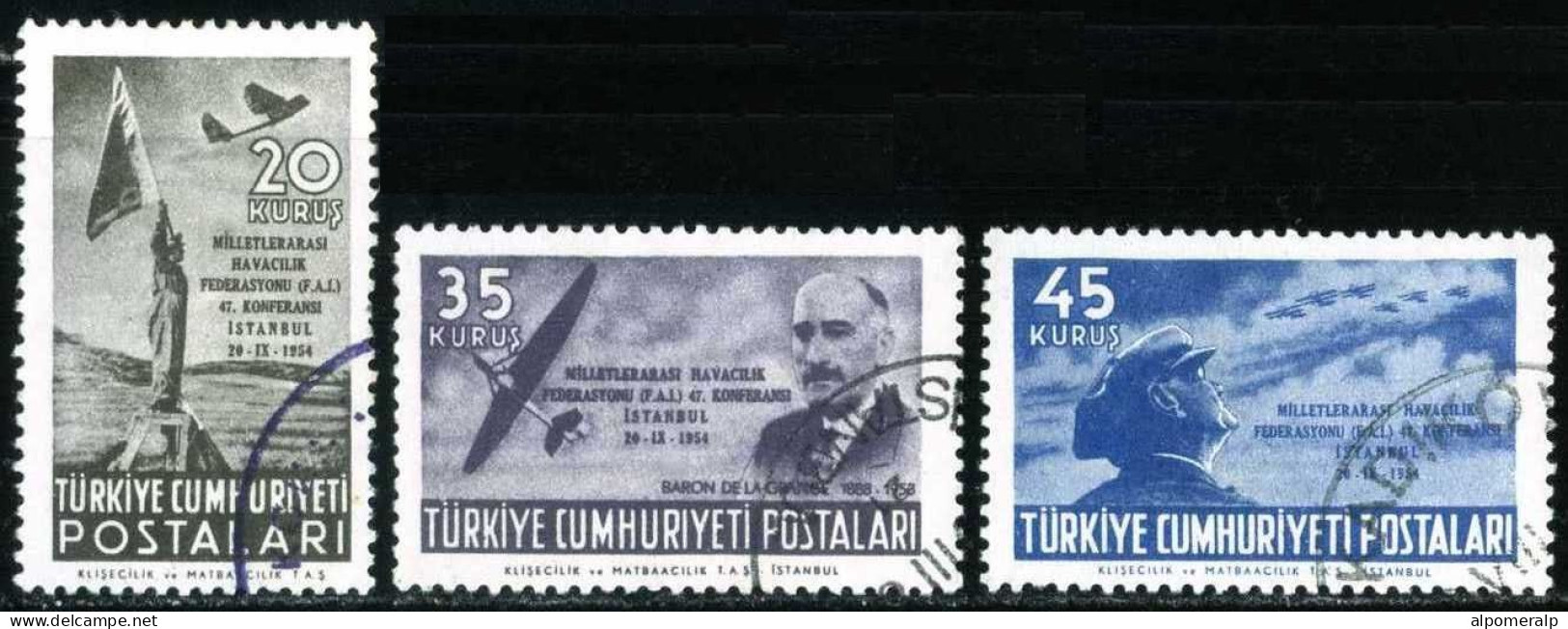 Türkiye 1954 Mi 1395-1397 Conference Of The Federation Aeronautique Internationale (FAI) - Oblitérés