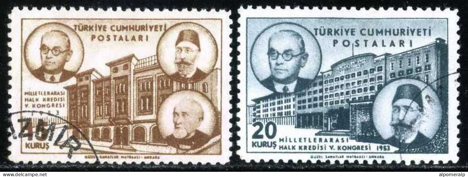 Türkiye 1953 Mi 1367-1368 Banking Congress, 5th International People's Circuit Congress - Gebraucht