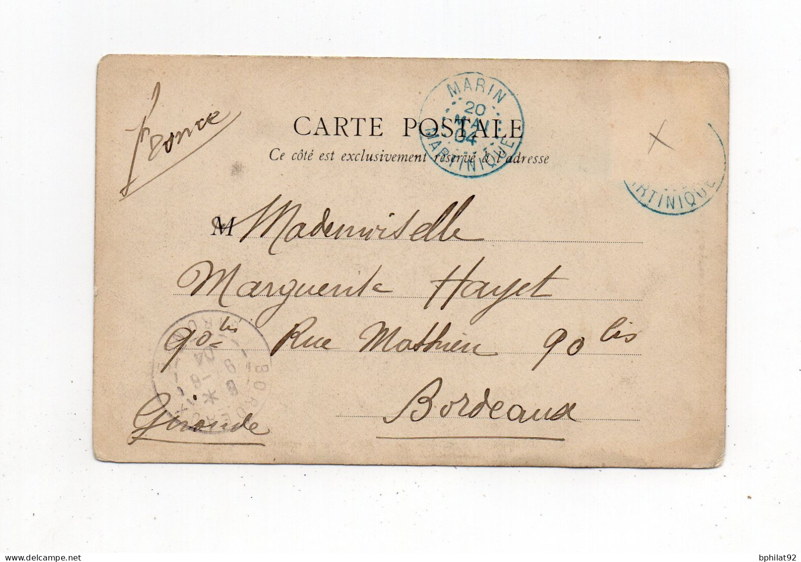 !!! MARTINIQUE, CPA DES COUPEURS DE CANNE A SUCRE, CACHET DE MARIN DE 1904 - Le Marin