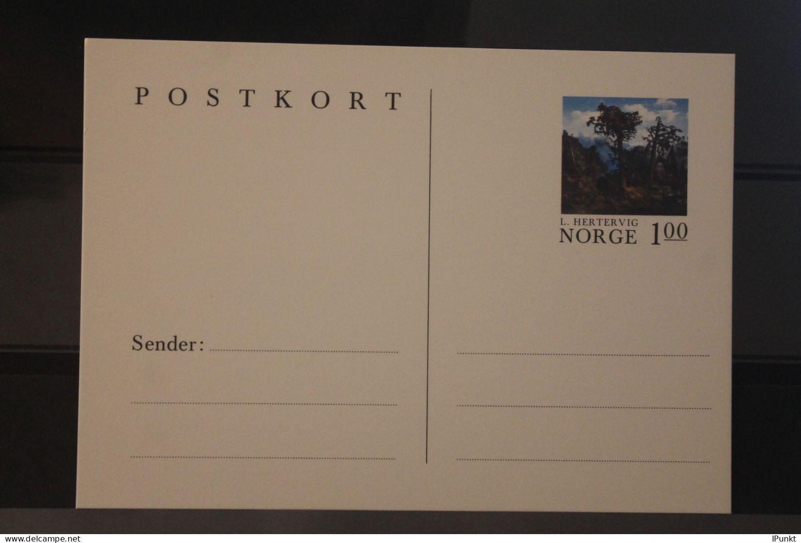 Norwegen Vmtl. 1983; Postkarte L. Hertervig; 1 Kr., Ungebraucht - Entiers Postaux