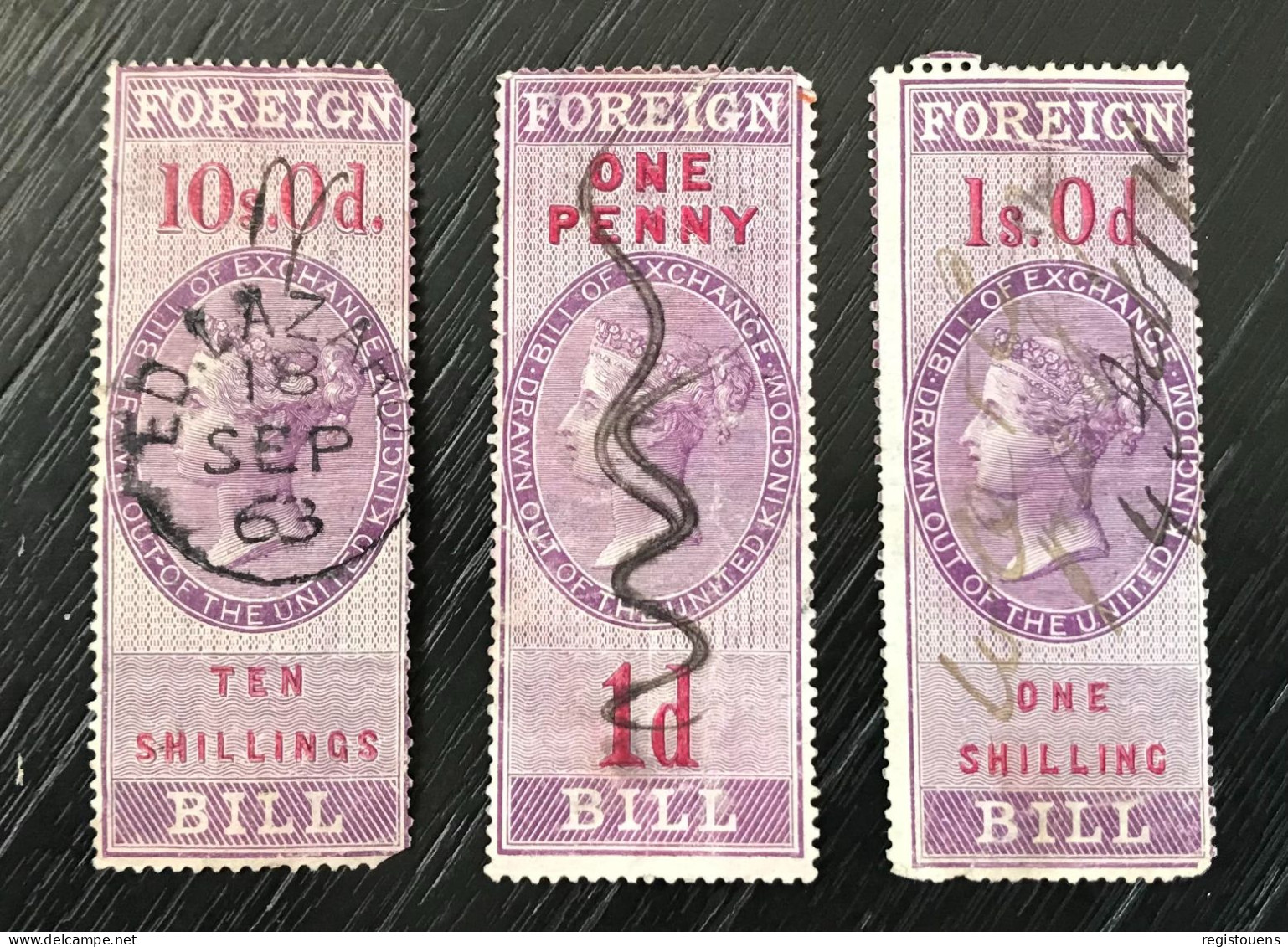 Lot De 3 Timbres Fiscaux Grande Bretagne - Revenue Stamps