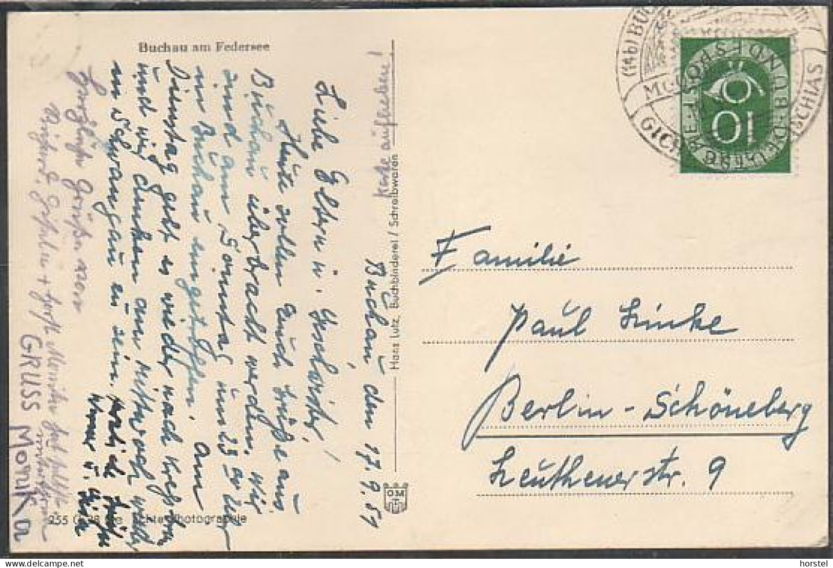 D-88422 Bad Buchau - Alte Ortsansicht Mit Kirche - Nice Stamp 1951 - Bad Buchau