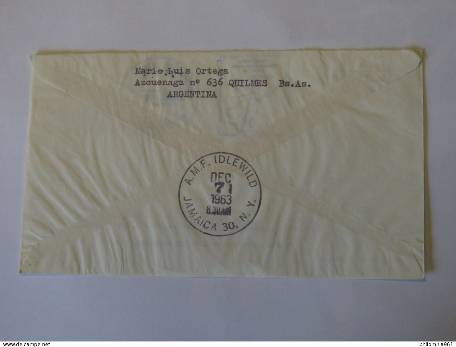 ARGENTINA PAN AMERICAN FLIGHT  FIRST FLIGHT COVER BUENOS AIRES - NEW YORK  1963 - Usati