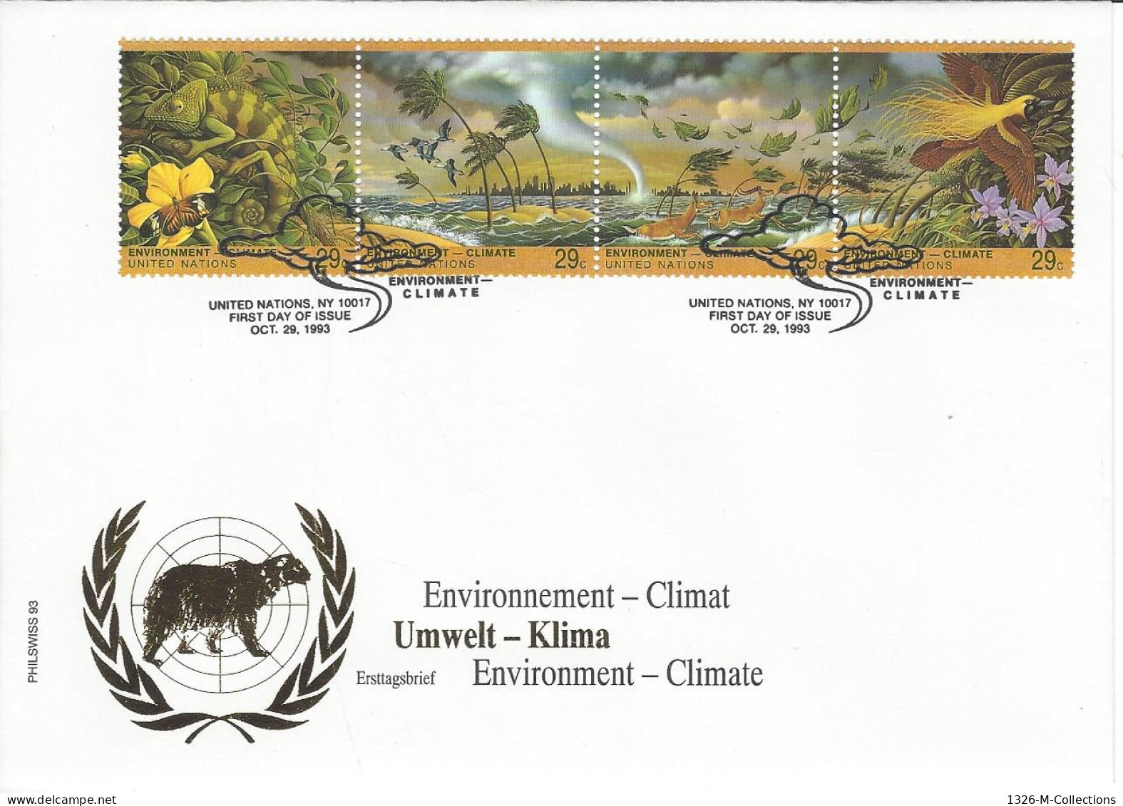 Envellope NATIONS UNIES (New York) 1e Jour N° 645 A 648 Y & T - Lettres & Documents