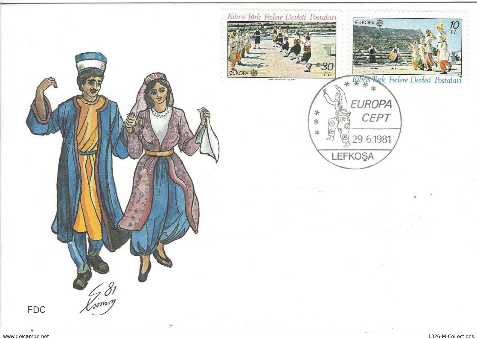 Envellope CHYPRE TURQUE Folklore N° 88-89 Y & T - Storia Postale