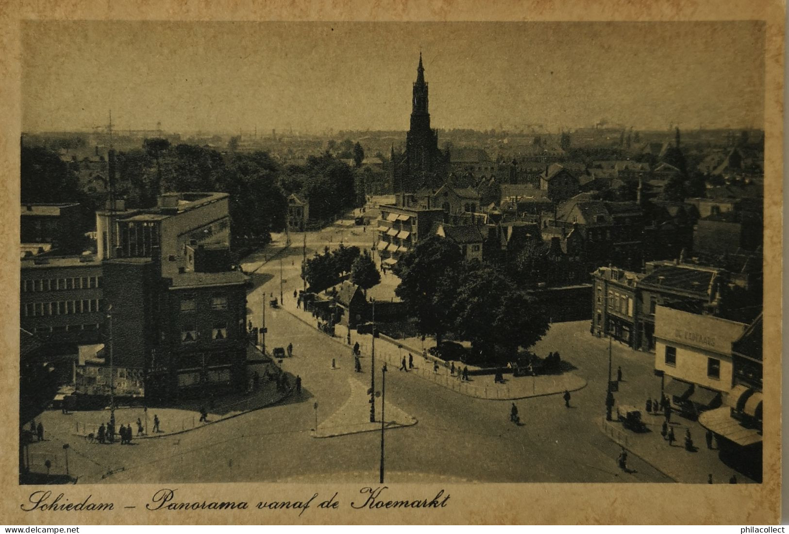 Schiedam // Panorama Vanaf De Koemarkt 19?? Iets Vlekkig - Schiedam