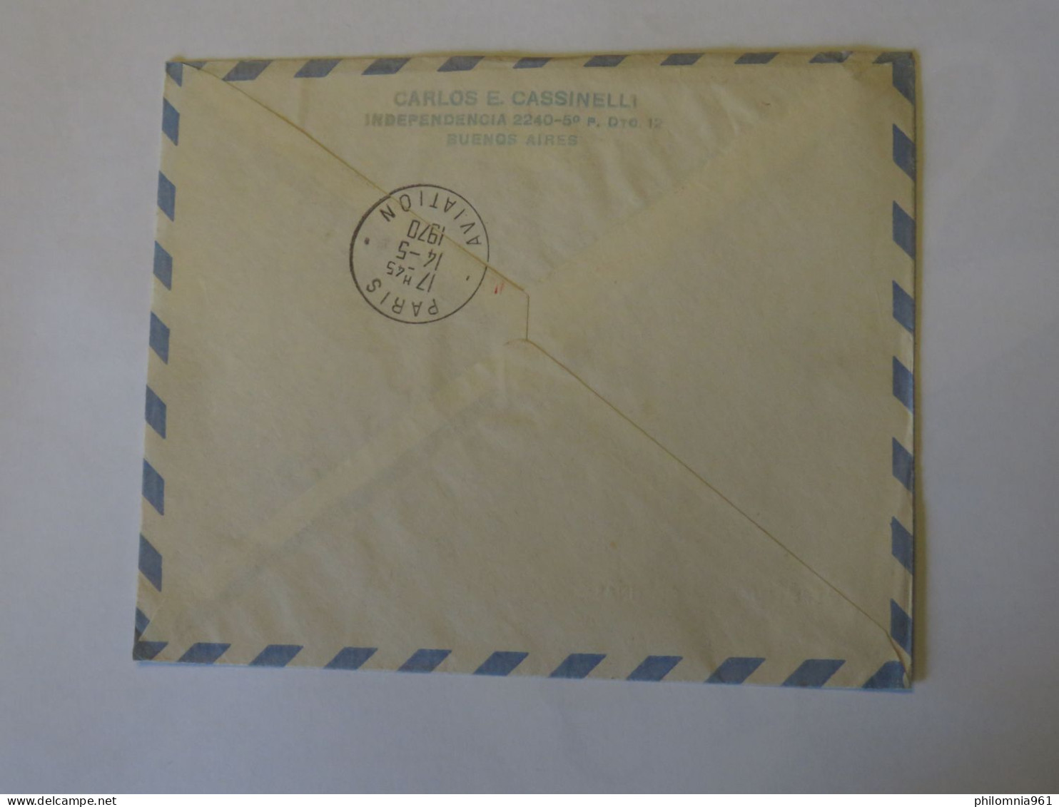 ARGENTINA  40 SOUTH ATLANTIC CROSSING ANNIVERSARY BY JEAN MERMOZ FLIGHT  FIRST FLIGHT COVER 1970 - Usados
