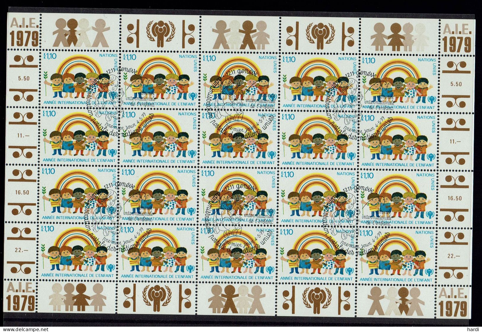 UNO Genf 1979, MiNr.: 83+84,Kleinbogen Mit FDC Gestempelt - Used Stamps