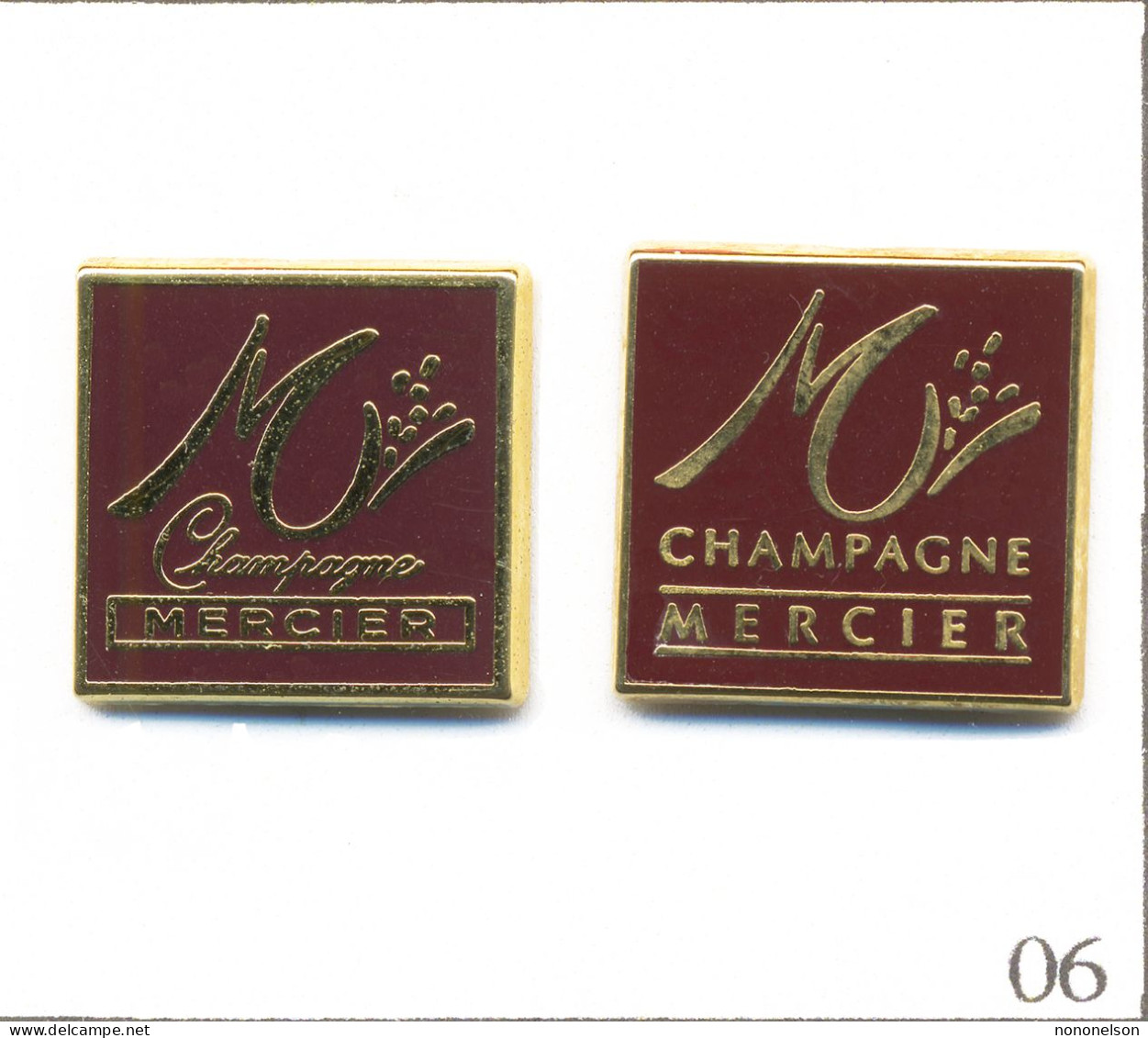 LOT 2 Pin's Boisson - Vin / Champagne Mercier - Deux Versions Différentes. Estampillés Decat. Zamac. T943-06B - Montgolfières