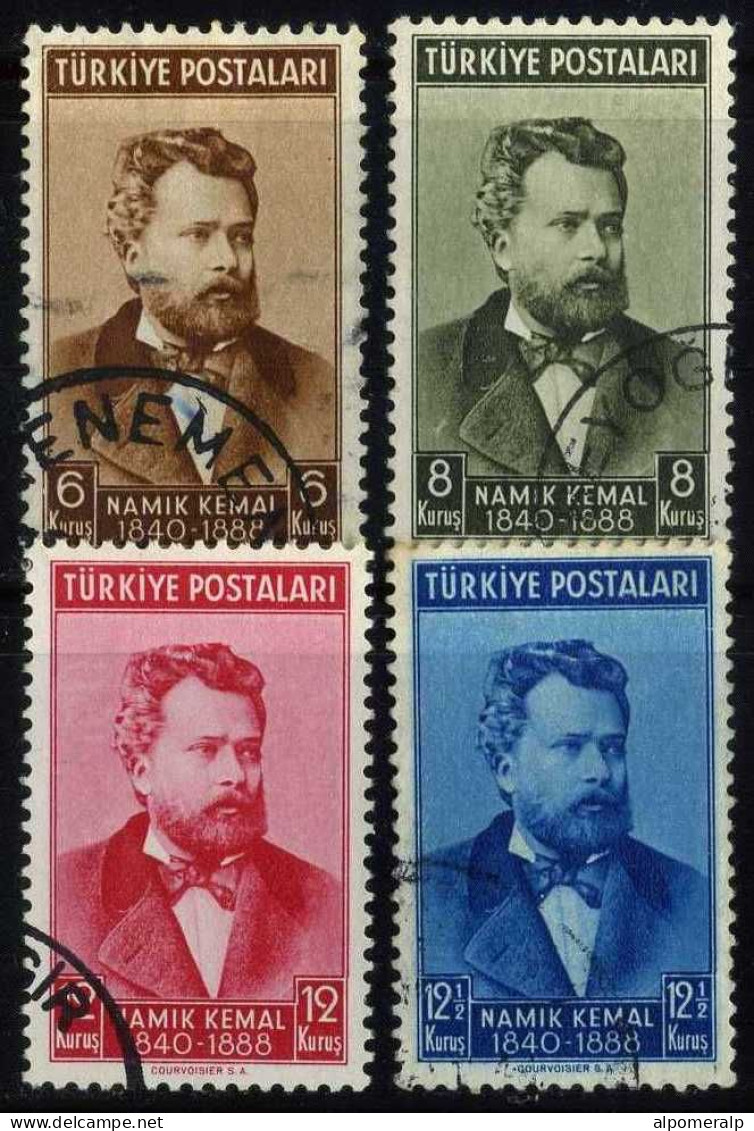 Türkiye 1940 Mi 1072-1075 Namık Kemal, Turkish Poet And Patriot - Used Stamps
