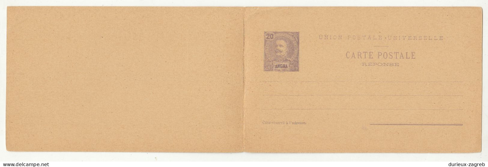 Portugal Angra Old UPU Postal Stationery Postcard With Reply Not Posted B230510 - Angra