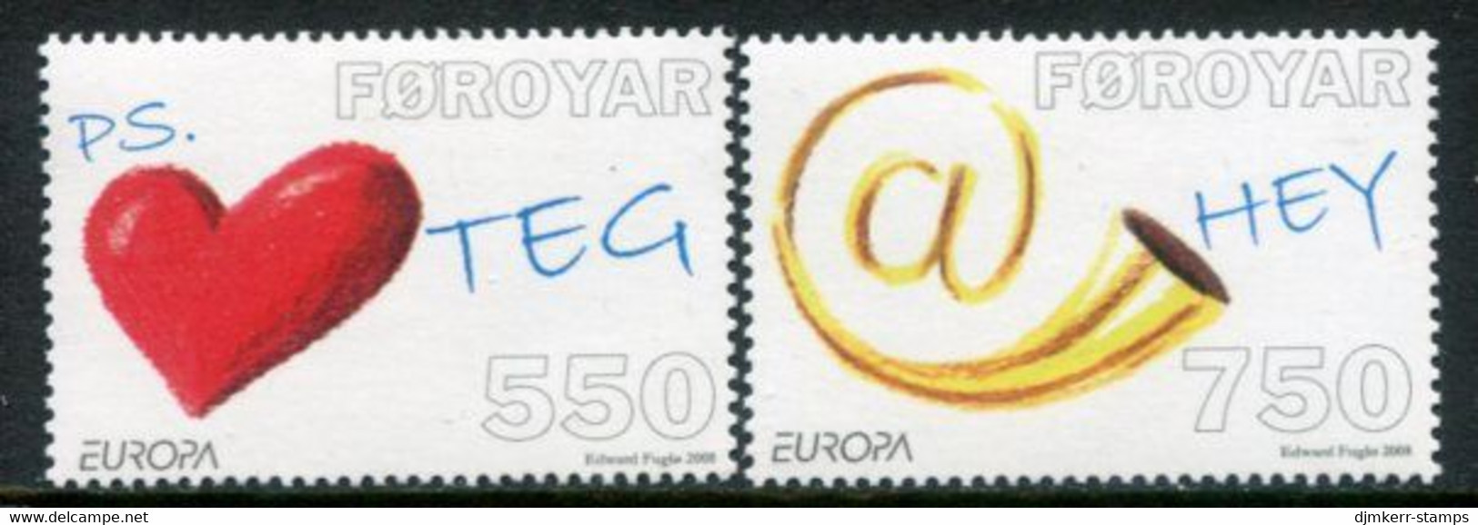FAEROE ISLANDS 2008 Europa: The Letter MNH / **.  Michel 638-39;  SG 565-66 - Féroé (Iles)