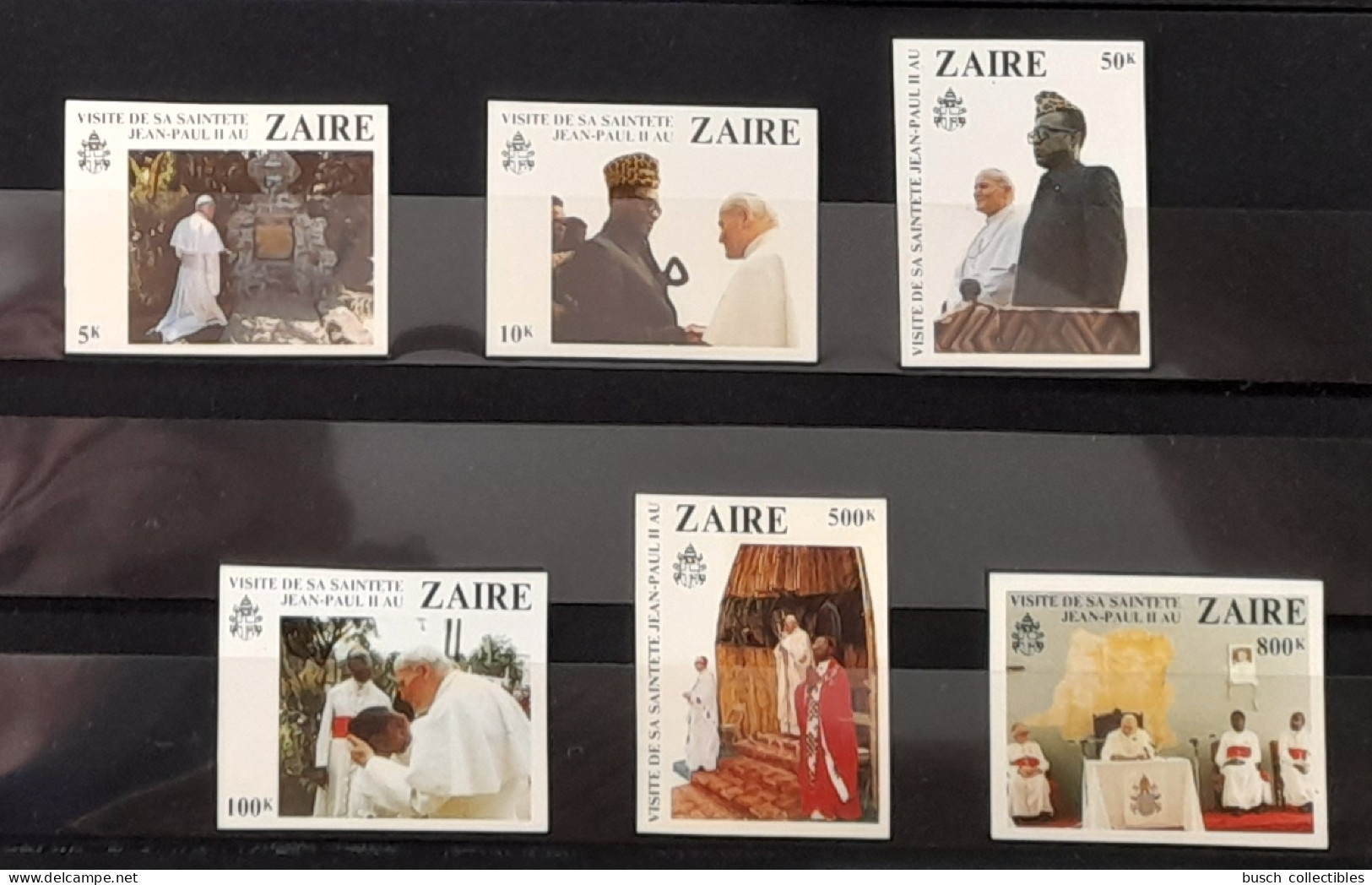 Congo Zaire 1981 Mi. 716 - 721 IMPERF ND Visite Sainteté Pape Jean Paul II Papst Johannes Pope John - Ungebraucht