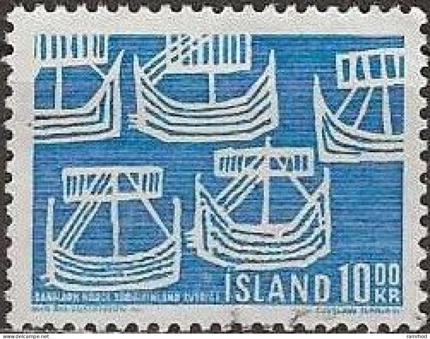 ICELAND 1969 50th Anniversary Of Northern Countries' Union - 10k - Viking Ships FU - Gebruikt