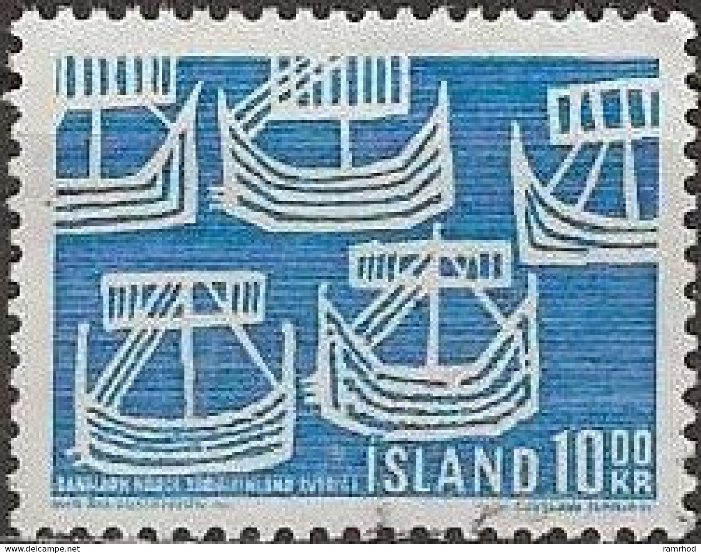 ICELAND 1969 50th Anniversary Of Northern Countries' Union - 10k - Viking Ships FU - Gebraucht