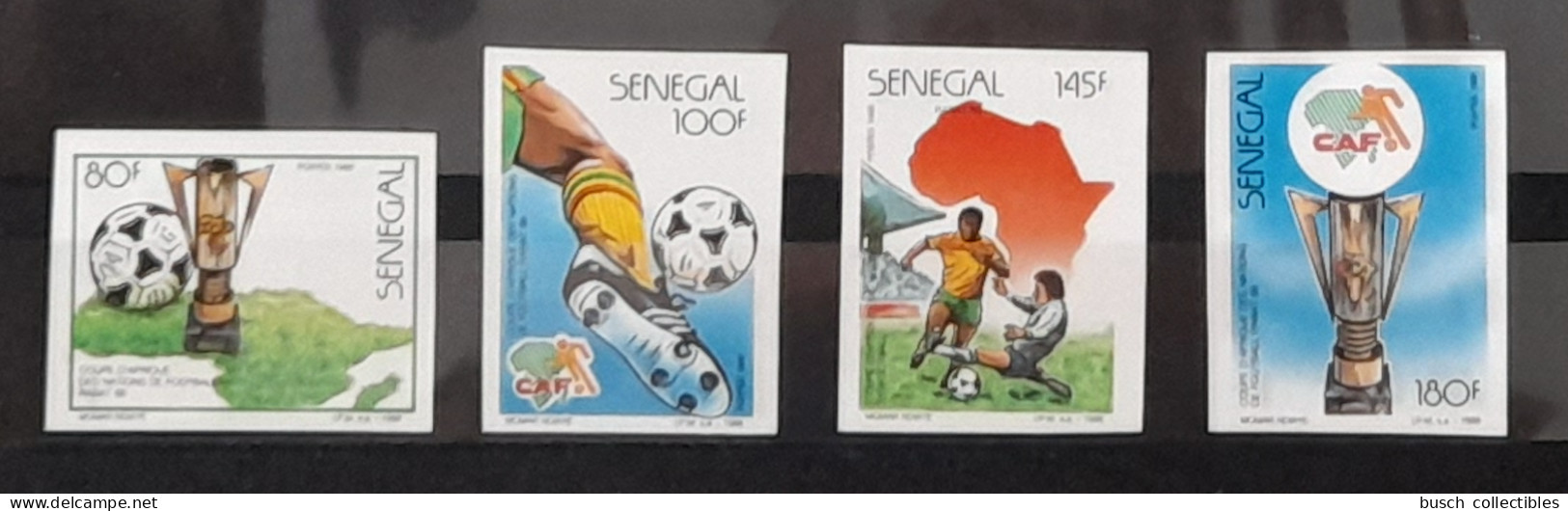 Sénégal 1988 Mi. 973 - 976 IMPERF ND Football Fußball Soccer CAF CAN Coupe D'Afrique Des Nations Rabat Maroc - Fußball-Afrikameisterschaft