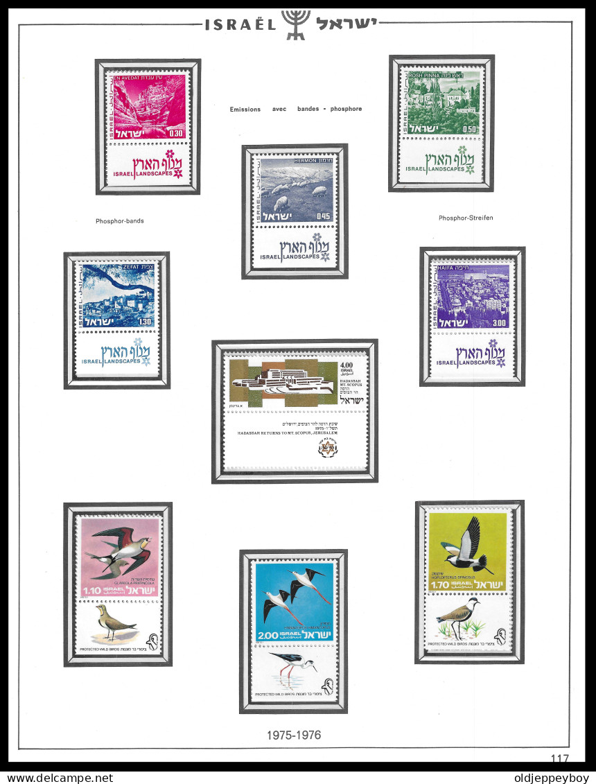   1975 - 1976 ISRAEL  FULL TABS DELUXE QUALITY MNH ** Postfris** PERFECT GUARENTEED - Nuevos (con Tab)