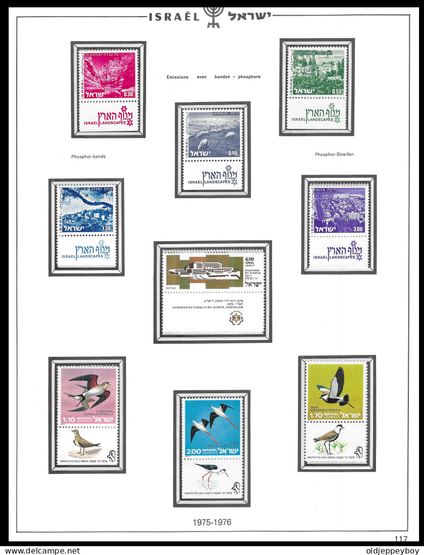   1975 - 1976 ISRAEL  FULL TABS DELUXE QUALITY MNH ** Postfris** PERFECT GUARENTEED - Nuevos (con Tab)