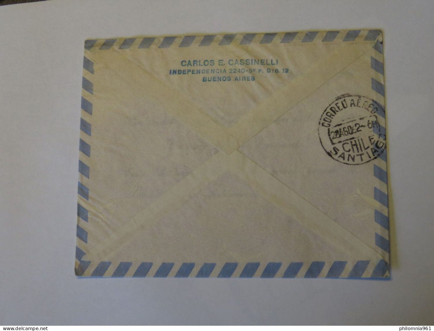 ARGENTINA SWISSAIR FIRST FLIGHT COVER BIENOS AIRES - SANTIAGO 1962 - Gebruikt