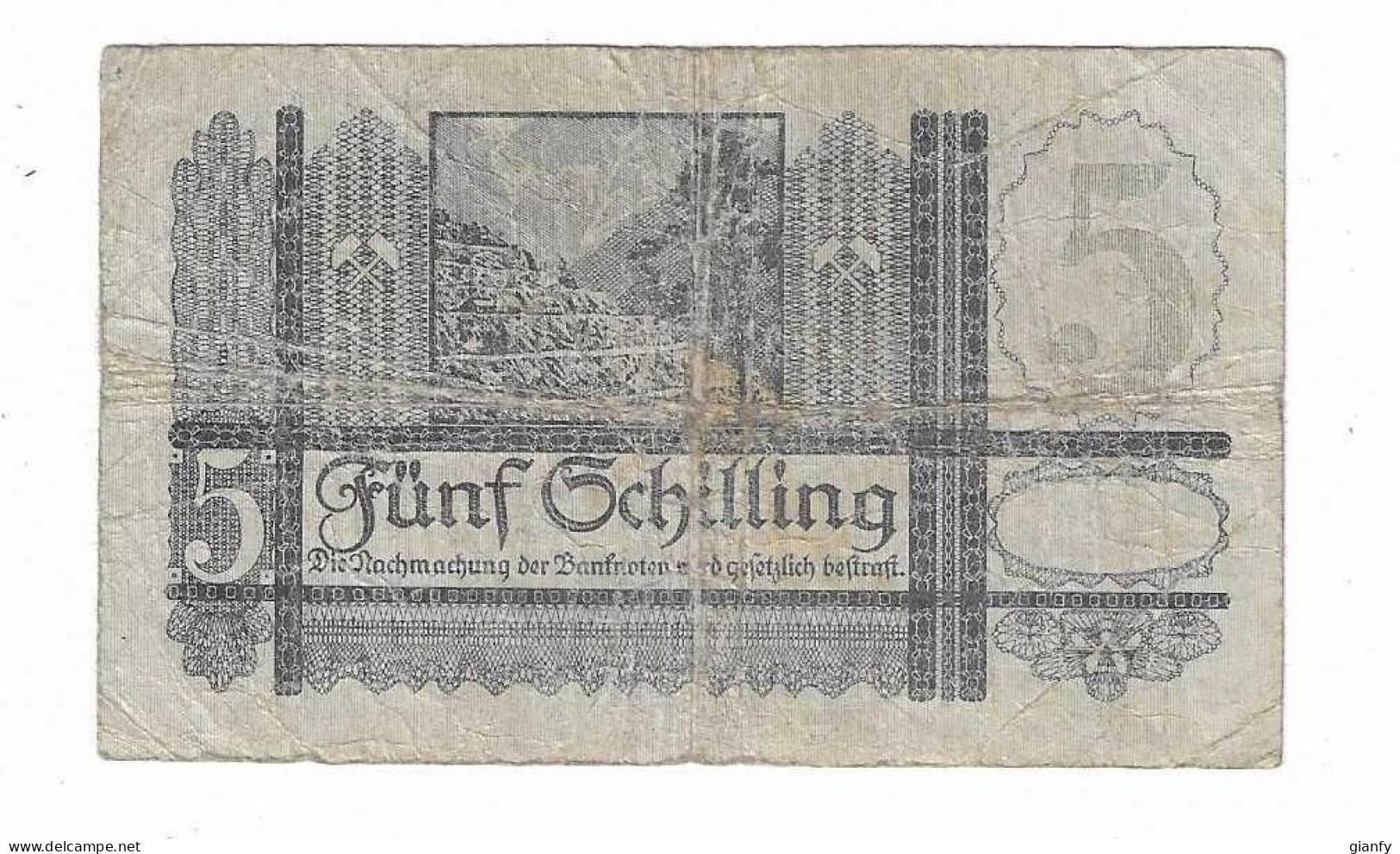 AUSTRIA 5 SCHILLING 1927 - Autriche