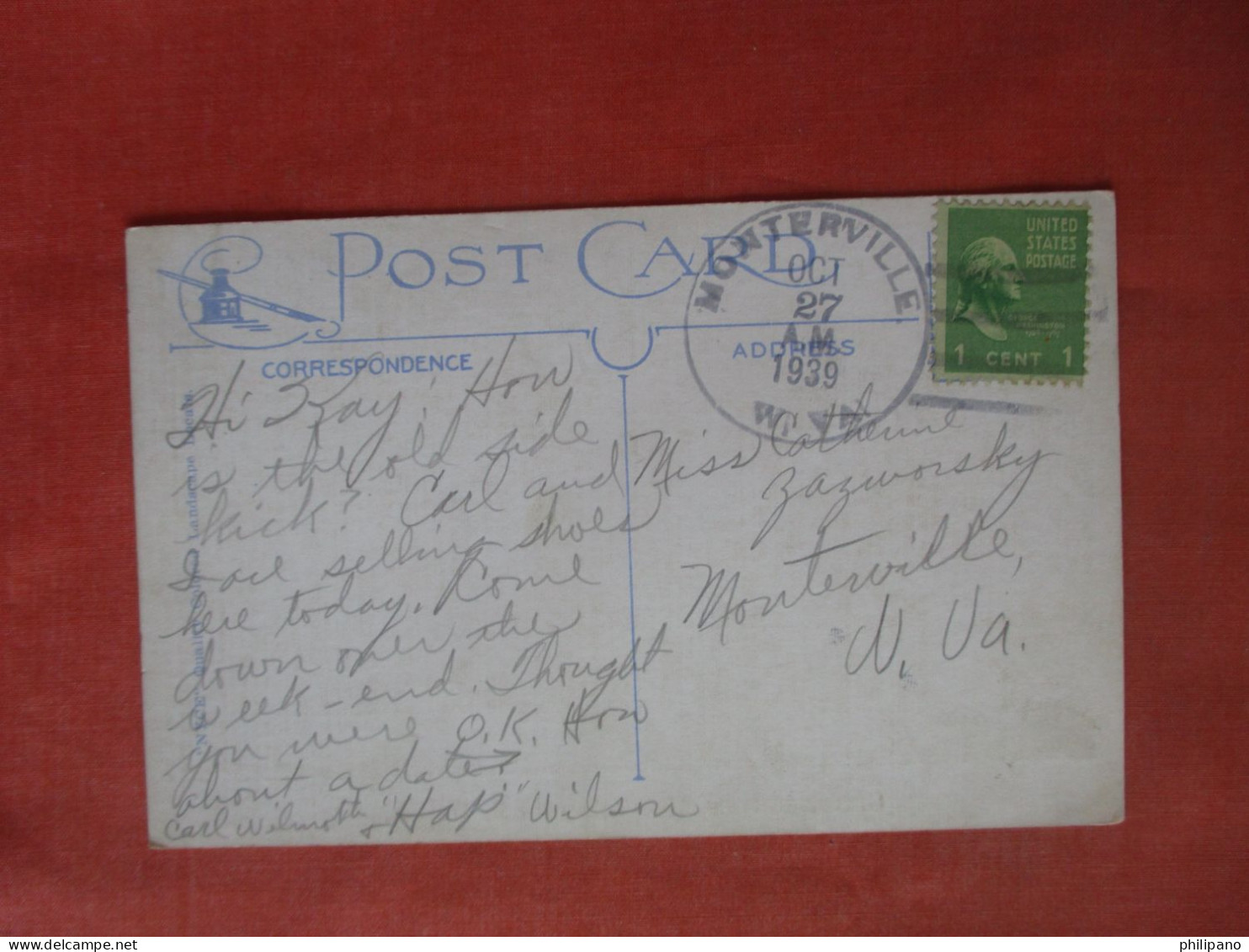 Greetings Monterville   West Virginia    Ref 6054 - Other & Unclassified