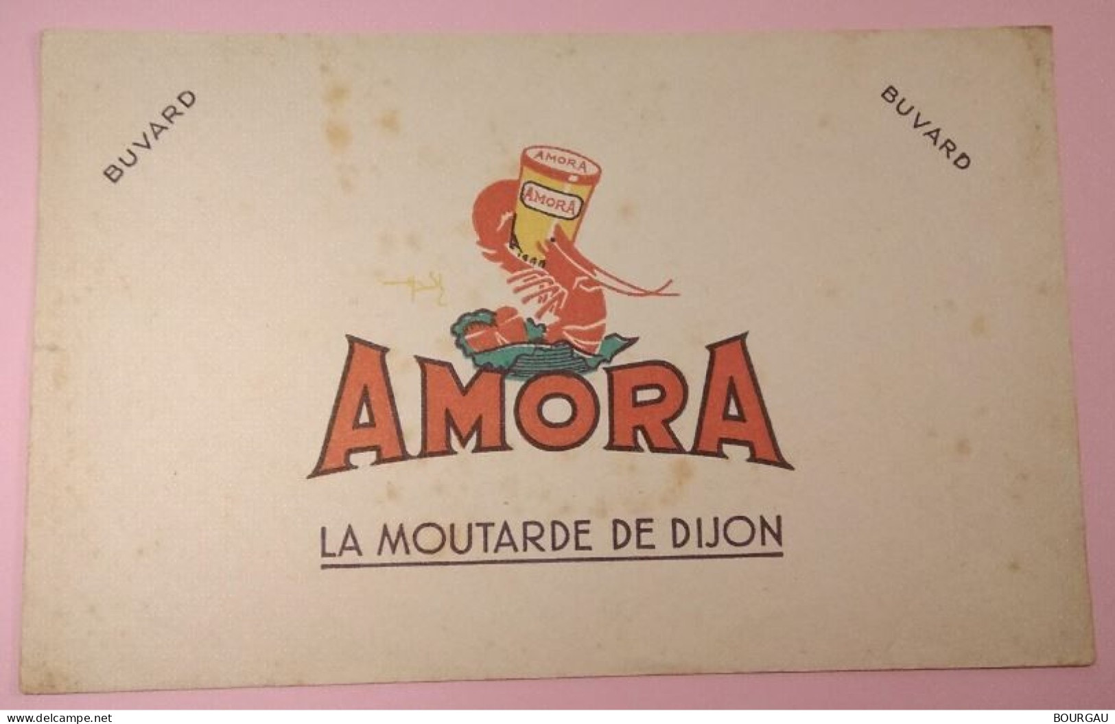 Buvard Publicitaire / Moutarde / " AMORA " / La Moutarde De Dijon / Années: 50/60 - Moutardes