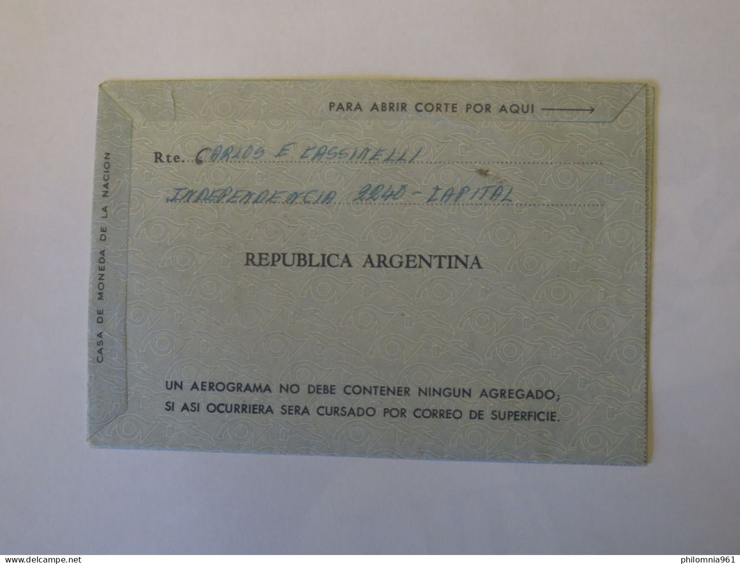 ARGENTINA FIRST FLIGHT COVER 1971 - Usados