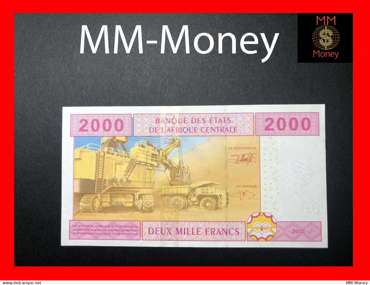 CENTRAL AFRICAN STATES  "T"  Congo  2.000 2000 Francs 2002 *sign. Mamalepot  & Aleka-Rybert*   P. 108   AUNC - Central African States