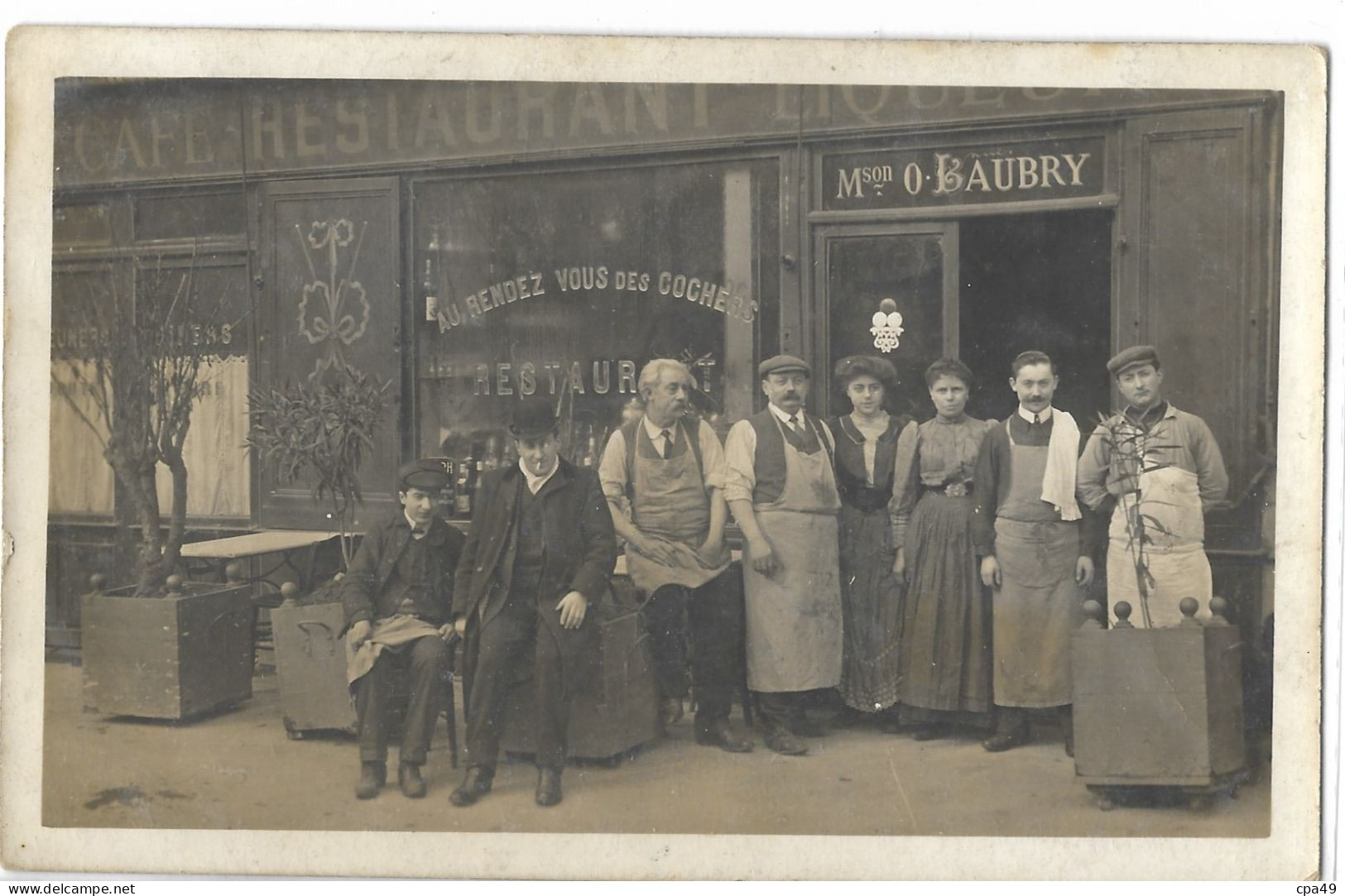 CARTE  PHOTO     CAFE  RESTAURANT   MAISON  O. BAUBRY - Andere & Zonder Classificatie