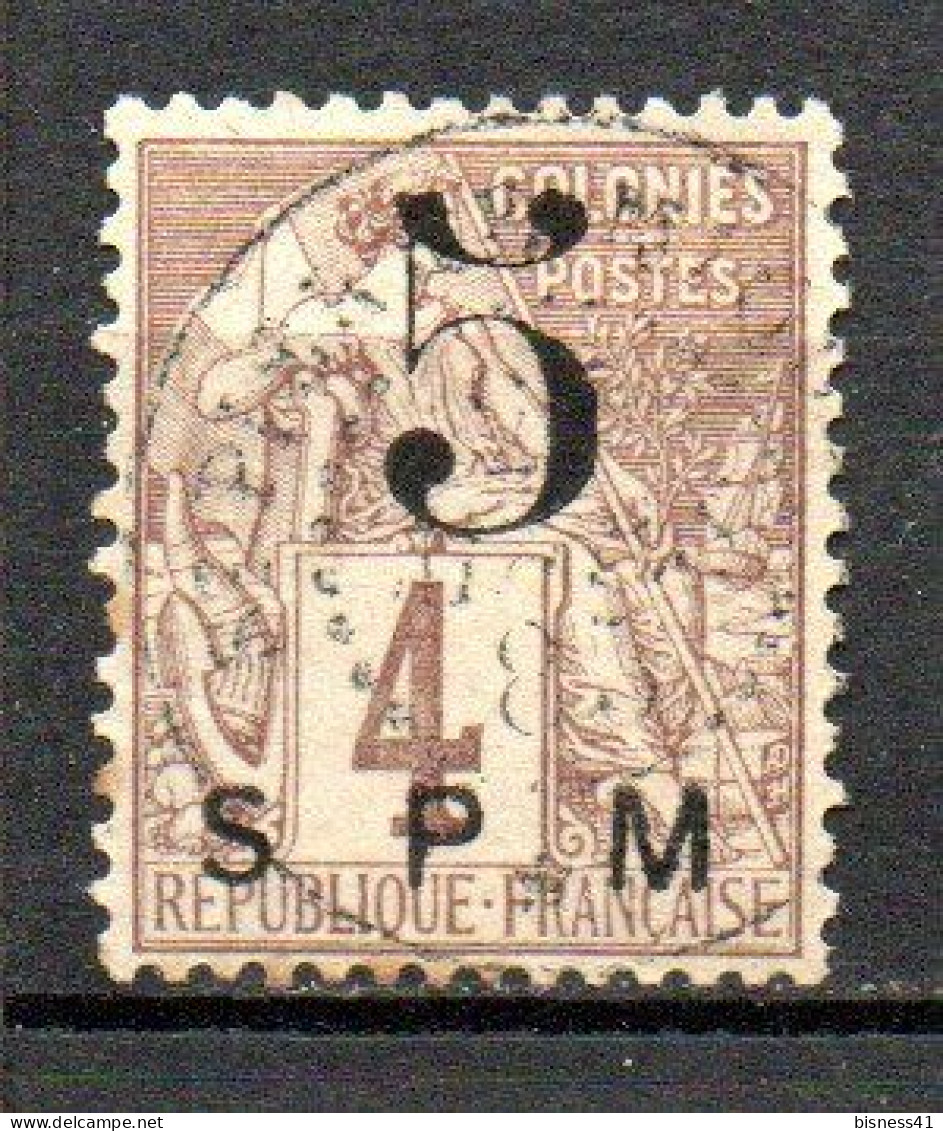 Col35 Colonies SPM St Pierre & Miquelon N° 4 Oblitéré Surcharge Fausse Sinon Cote 440,00 € - Used Stamps